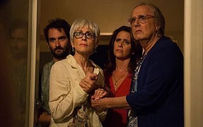 Josh, Shelly, Sarah and Maura (formerly Mort) mourn the death of Shelly's second husband in 'Transparent.' (Courtesy Amazon Studios)