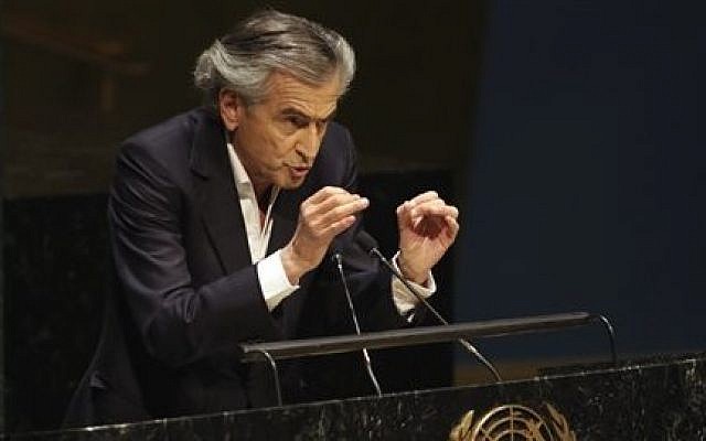 French Jewish philosopher Bernard-Henri Levy addresses a special session of the United Nations General Assembly on anti-Semitism, Thursday, January 22, 2015 (photo credit: AP/Richard Drew) French Jewish philosopher Bernard-Henri Levy addresses a special session of the United Nations General Assembly on anti-Semitism, Thursday, January 22, 2015 (photo credit: AP/Richard Drew)