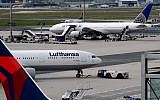 Planes are parked at Frankfurt Airport in Germany, illustrative (Photo credit: Youtube screen capture)