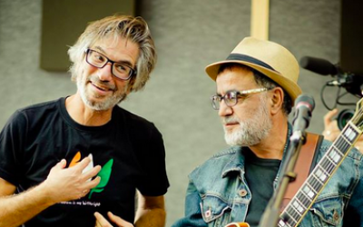 Cousins Yuval and Ehud Banai at rehearsal for their February concert series (photo credit: Shahar Rosenberg)