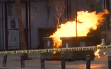 Turkish police defuse an improvised bomb in a controlled explosion in eastern Istanbul on January 10, 2015. (screen capture: YouTube/RT)