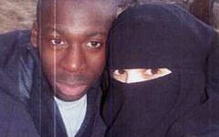 An undated photo of Amedy Coulibaly, jihadist killer of four Jews in a Paris kosher supermarket and of a French policewoman, and his wife Hayat Boumedienne who is sought by police. (Photo credit: Screenshot/Itele)