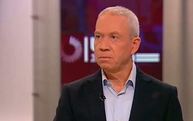 Yoav Gallant speaks to Channel 2, January 18, 2015. (screen capture)