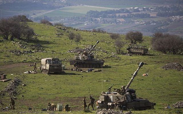 IDF preparing counter strike into southern Lebanon following a Hezbollah strike on an Israeli army patrol along the border with Lebanon on January 28, 2015. (Photo credit: Basal Awidat/Flash90) IDF preparing counter strike into southern Lebanon following a Hezbollah strike on an Israeli army patrol along the border with Lebanon on January 28, 2015. (Photo credit: Basal Awidat/Flash90)