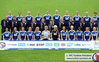FFC Turbine Potsdam, posing for a team phto. (photo credit: Courtesy, B'nai B'rith)