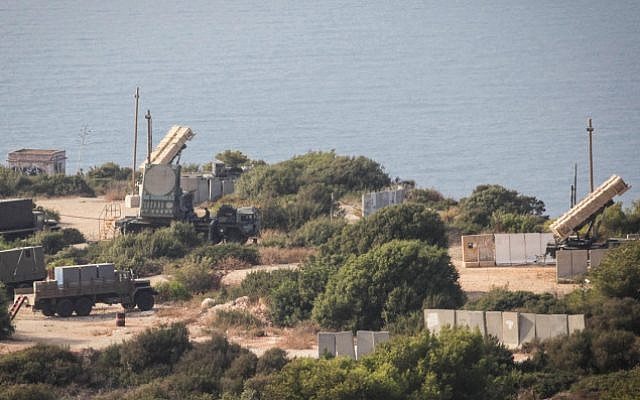 A Patriot battery perched above the Haifa coast in August 2013 (photo credit: Avishag Shaar Yashuv/ Flash 90) A Patriot battery perched above the Haifa coast in August 2013 (photo credit: Avishag Shaar Yashuv/ Flash 90)