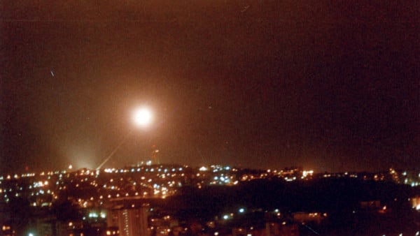 A one-ton Patriot missile rising up over Tel Aviv during the 1991 Gulf War (photo credit: courtesy of Israel Air Force) A one-ton Patriot missile rising up over Tel Aviv during the 1991 Gulf War (photo credit: courtesy of Israel Air Force)