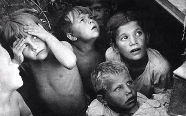 Children in the Salaspils concentration camp in Latvia during WWII (photo credit: YouTube screenshot) Children in the Salaspils concentration camp in Latvia during WWII (photo credit: YouTube screenshot)
