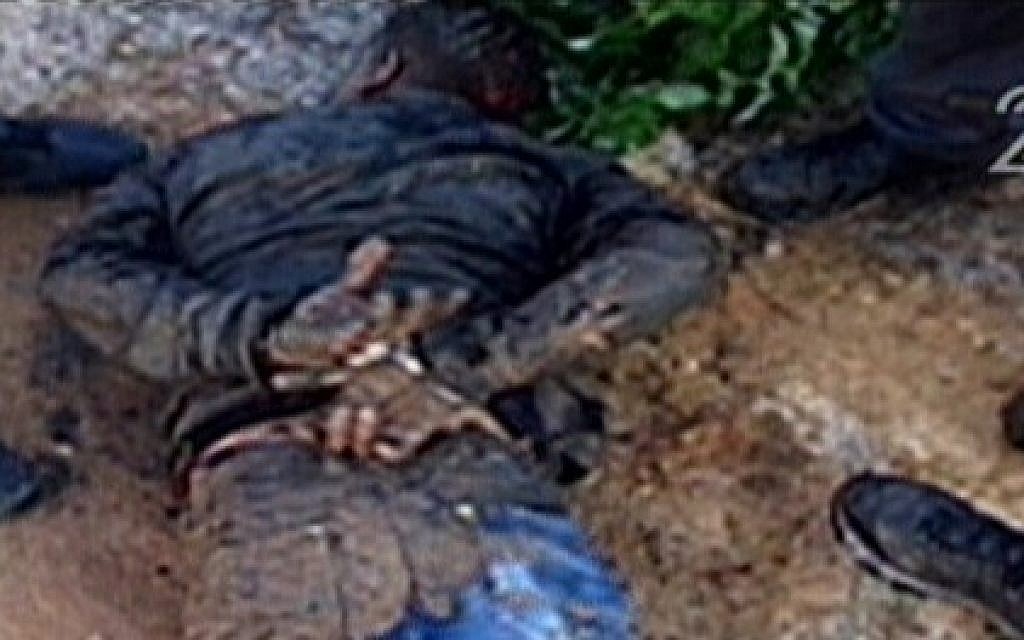 The suspected attacker in a Tel Aviv stabbing attack on January 21, 2015. (Screen capture: Channel 2)