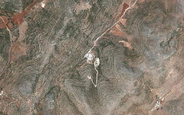 The site of what a Der Spiegel report says is a suspected Syrian nuclear weapons facility, in the hills west of Qusayr. (screen capture: Google Maps) The site of what a Der Spiegel report says is a suspected Syrian nuclear weapons facility, in the hills west of Qusayr. (screen capture: Google Maps)