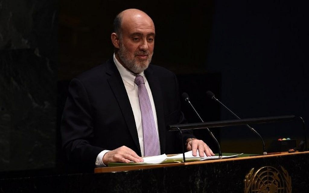 Israeli Ambassador to the United Nations Ron Prosor speaks at the UN headquarters in New York on January 22, 2015, during an informal meeting of the plenary of the General Assembly to address concerns of a rise in anti-Semitic violence worldwide. (photo credit: AFP PHOTO/JEWEL SAMAD) Israeli Ambassador to the United Nations Ron Prosor speaks at the UN headquarters in New York on January 22, 2015, during an informal meeting of the plenary of the General Assembly to address concerns of a rise in anti-Semitic violence worldwide. (photo credit: AFP PHOTO/JEWEL SAMAD)