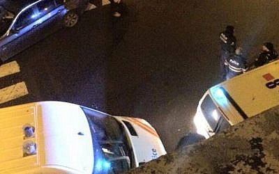 The scene of an anti-terror raid in the Belgian town of Verviers, in east Belgium, January 15, 2015 (photo credit: Screen capture)