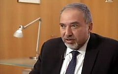 Foreign Minister  Avigdor Liberman speaks to Channel 2 Friday, January 16, 2015. (Photo credit: Channel 2 screenshot)