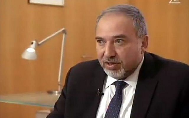 Foreign Minister  Avigdor Liberman speaks to Channel 2 Friday, January 16, 2015. (Photo credit: Channel 2 screenshot)