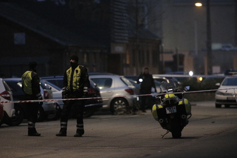 Policemen secure the area around a building in Copenhagen, Denmark, where shots were fired on February 14, 2015 outside the venue of a debate held on Islam and free speech. (photo credit: AFP PHOTO / MARTIN SYLVEST / SCANPIX) Policemen secure the area around a building in Copenhagen, Denmark, where shots were fired on February 14, 2015 outside the venue of a debate held on Islam and free speech. (photo credit: AFP PHOTO / MARTIN SYLVEST / SCANPIX)