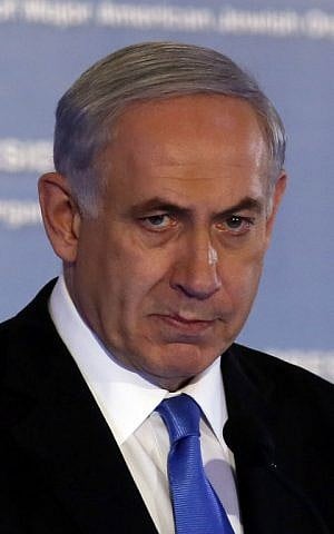 Prime Minister Benjamin Netanyahu in Jerusalem on February 16, 2015 (Photo credit: Gali Tibon/AFP)