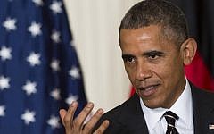 US President Barack Obama at the White House in Washington, DC, February 9, 2015. (photo credit: AFP/Saul Loeb)