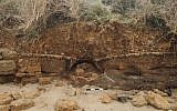 Ancient pot uncovered during Wednesday's storm (photo credit: courtesy Israel Antiquities Authority)