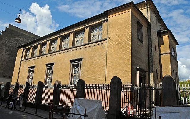 Copenhagen's main synagogue on Krystalgade (photo credit: Jerrye & Roy Klotz MD/Wikipedia)