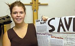 Kayla Jean Mueller after speaking to a group in Prescott, Arizona, on May 30, 2013. (photo credit: AP/The Daily Courier, Jo. L. Keener)