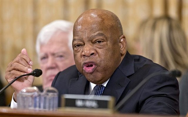 US Rep. John Lewis speaks on Capitol Hill in Washington. (photo credit: AP Photo/J. Scott Applewhite, File) US Rep. John Lewis speaks on Capitol Hill in Washington. (photo credit: AP Photo/J. Scott Applewhite, File)
