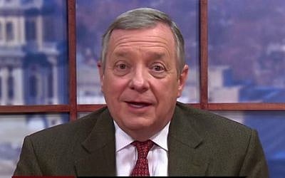 Sen. Richard Durbin, D-Illinois speaks to Face the Nation on CBS, Febraury 1, 2015. (screen capture: YouTube/Face the Nation on CBS)
