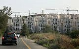 Illustrative: Housing construction in Beit Shemesh in May 2012. (Nati Shohat/Flash90)