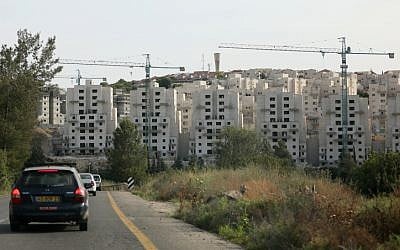 Illustrative: Housing construction in Beit Shemesh in May 2012. (Nati Shohat/Flash90)