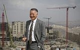 Palestinian entrepreneur Bashar al-Masri in front of his residential project of Rawabi in the West Bank, on February 23, 2014. (Hadas Parush/Flash 90/File)