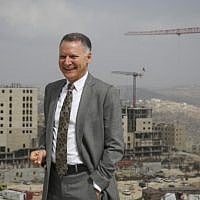 Palestinian entrepreneur Bashar al-Masri in front of his residential project of Rawabi in the West Bank, on February 23, 2014. (Hadas Parush/Flash 90/File)