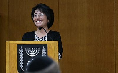 Arab Israeli MK Hanin Zoabi on February 12, 2015 (photo credit: Hadas Parush/Flash90)