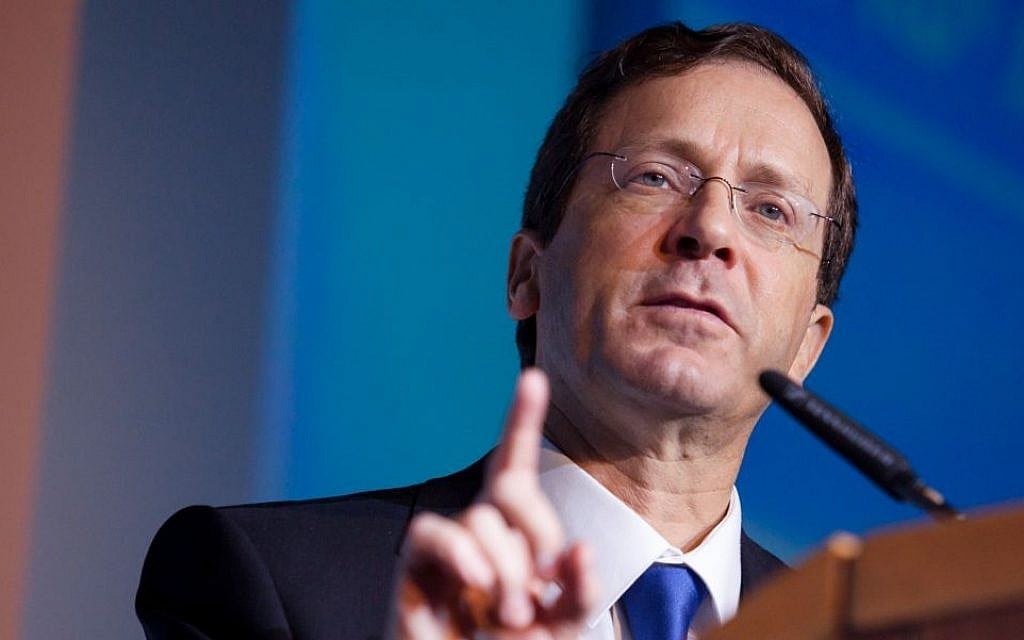 Zionist Union head and Labor Party leader MK Isaac Herzog in Tel Aviv, February 17, 2015. (photo credit Amir Levy/FLASh90)