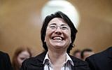 Joint (Arab) List MK Hanin Zoabi in the Israeli Supreme Court on February 17, 2015. (David Vaaknin/POOL/FLASH90)