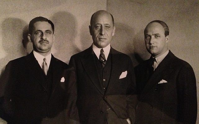From left, Zacharias Max Hackenbroch, Julius Falk Goldschmidt and Saemy Rosenberg, three of the Jewish collectors who purchased the Welfenschatz treasure in 1929. (photo credit: JTA)