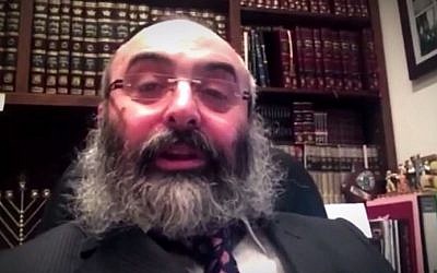 Rabbi Meir Shlomo Kluwgant, who resigned as president of the Organisation of Rabbis of Australasia, on February 16, 2015. (screen capture: YouTube/The Shabbos Project)