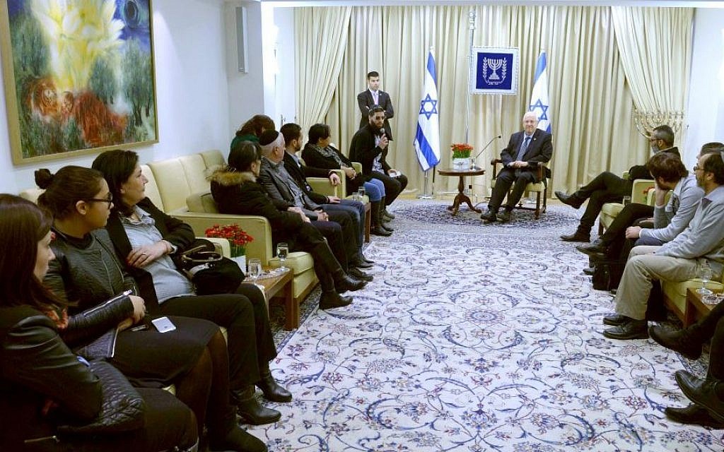 President Reuven Rivlin meets with members of the Cohen, Braham and Saada families, whose loved ones were murdered in a terror attack on a kosher supermarket in Paris last month, on February 9, 2015. (photo credit: Mark Neyman/GPO) President Reuven Rivlin meets with members of the Cohen, Braham and Saada families, whose loved ones were murdered in a terror attack on a kosher supermarket in Paris last month, on February 9, 2015. (photo credit: Mark Neyman/GPO)