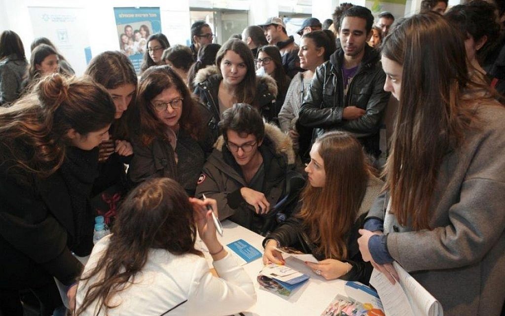 Visitors at the Israel Fair in Paris, held at the initiative of the Jewish Agency. (Jeremy Fourny/Courtesy Jewish Agency) Visitors at the Israel Fair in Paris, held at the initiative of the Jewish Agency. (Jeremy Fourny/Courtesy Jewish Agency)