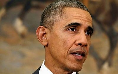 US President Barack Obama speaks about the Islamic State group, Wednesday, Feb. 11, 2015, in the Roosevelt Room of the White House in Washington. (AP Photo/Jacquelyn Martin)