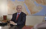 Benjamin Netanyahu in a campaign ad broadcast on February 7, 2015 that makes light of recent scandals. (screen capture: Facebook/Benjamin Netanyahu)
