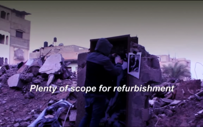 The anonymous artist Banksy released a video on Feb. 25, 2015 showing a recent visit to the Gaza Strip.  (Screen capture)