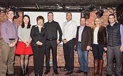 Global Innovation Awards partners at an event in Tel Aviv on February 2. 2014. (L to R): Steven Katz, EMC Ventures; Xueling Cao, Director, Shengjing Group and Shengjing Fund of Funds; Sherrie Wang, Senior Partner at Shengjing Group and Shengjing Fund of Funds; Tamir Huberman, Yissum (Hebrew University); Kobi Rozengarten, Managing Partner, JVP; Yoav Tzruya, Partner, JVP; Maya Netser, HFN; and Hanan Haviv, Partner HFN (Photo credit: Benny Doutsh)
