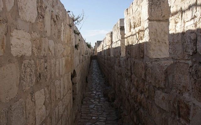 Between the walls of the Old City of Jerusalem (photo credit: Shmuel Bar-Am)