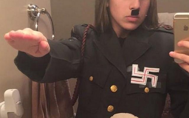 New Jersey state sergeant's teen daughter's anti-Semitic social media posts 'not viewed as a threat.' (photo credit: via Twitter)