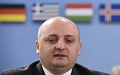 Georgian Defense Minister Mindia Janelidze attends a defense ministers' meeting at the NATO Headquarters in Brussels on February 5, 2015. photo credit: AFP PHOTO / JOHN THYS) Georgian Defense Minister Mindia Janelidze attends a defense ministers' meeting at the NATO Headquarters in Brussels on February 5, 2015. photo credit: AFP PHOTO / JOHN THYS)