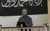 Hajj Saeed, Imam of the Al-Faruq Mosque in Copenhagen, Denmark, delivering a Friday sermon on February 13, one day before the Copenhagen terror attacks. (MEMRI TV screen capture)