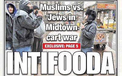 A detail of the the cover of The New York Post Sunday, February 15, 2015 (screenshot via punditfromanotherplanet.com)