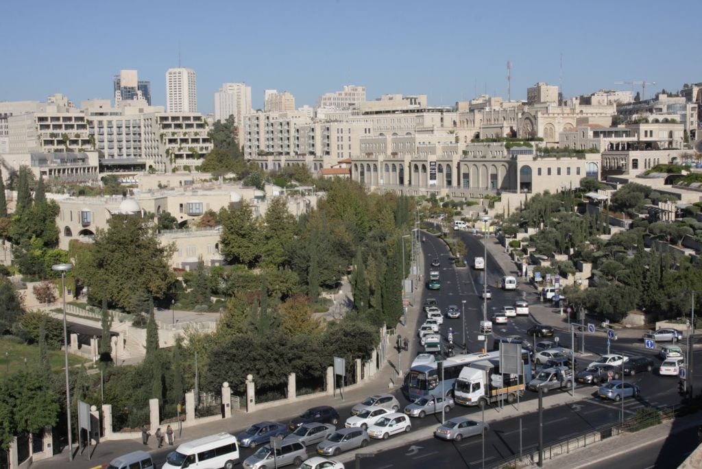 Mamilla and David's Village as seen from the ramparts atop the walls of the Old City of Jerusalem (photo credit: Shmuel Bar-Am) Mamilla and David's Village as seen from the ramparts atop the walls of the Old City of Jerusalem (photo credit: Shmuel Bar-Am)