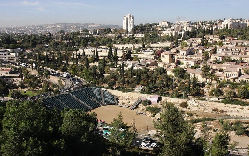 Looking down to Yemin Moshe and Sultan's Pool from the Old City of Jerusalem ramparts (photo credit: Shmuel Bar-Am)