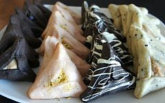 An assortment of festive hamentaschen. (Shannon Sarna/JTA)