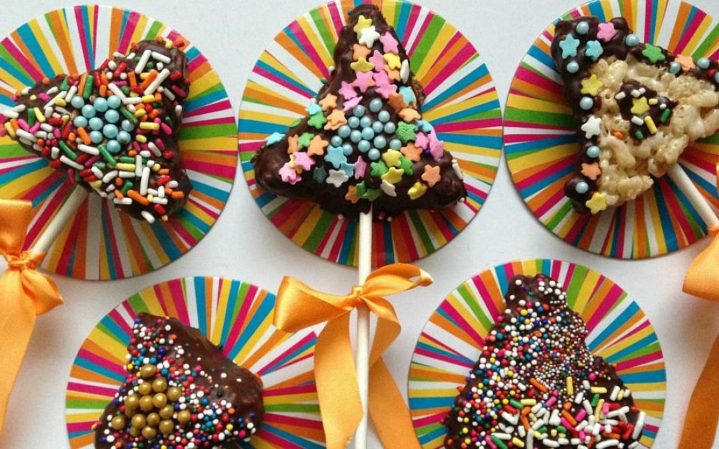No-bake Rice Krispie Treat Hamantaschen (Rebecca Pliner/JTA)